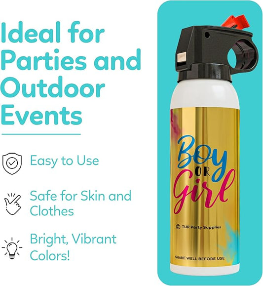 Baby Boy Gender Reveal Fire Extinguisher Smoke Bombs Powder Cannon | 2 Pack Blue | Fireworks Alternative | Biodegradable | Decorations for Photoshoots, Celebrations, Parties | TUR Party Supplies