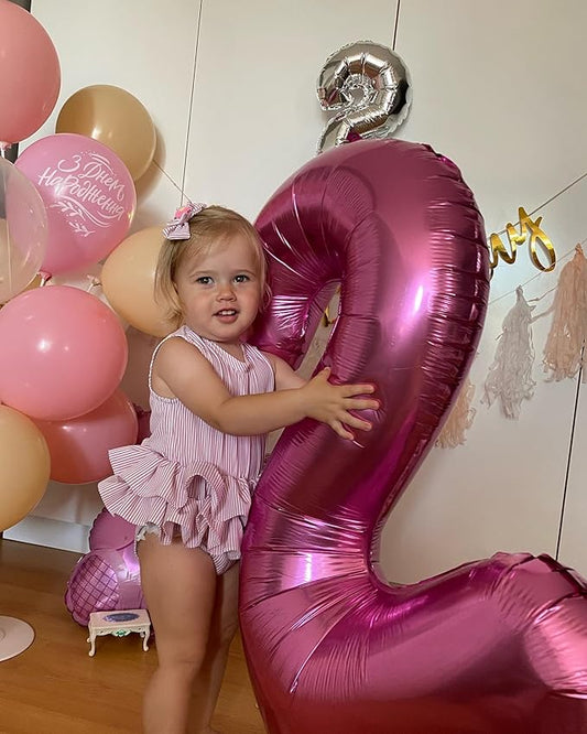 Pink Number 9 Balloon 40 Inch, 9th Birthday Party Decorations for Children, Giant 9 Foil Balloon for Party Supplies