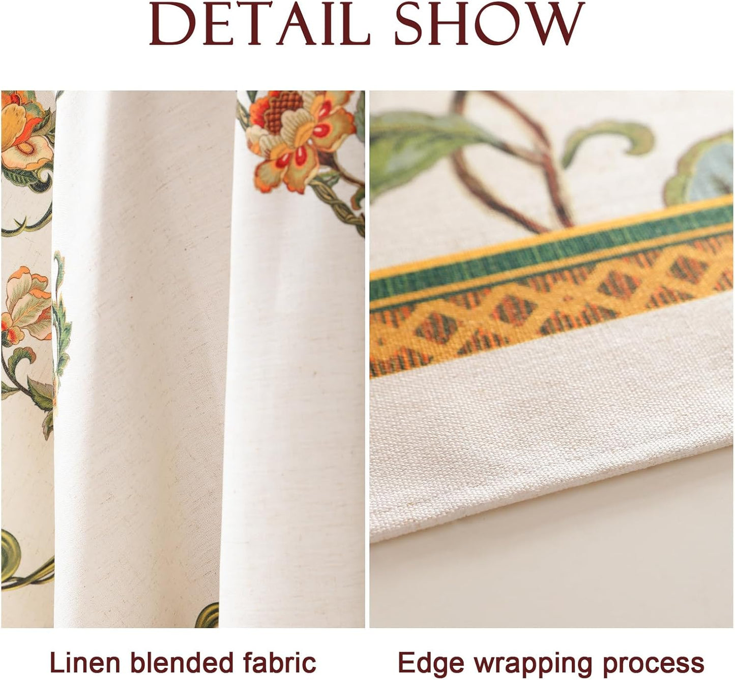 patdrea Designer Vintage Linen Rectangle Tablecloth,French Floral Tablecloths,Wrinkle Free Table Cloth,Decorative Table Cover Cloth for Kitchen,Dining,Tea Party,Home,Christmas,67"*118"