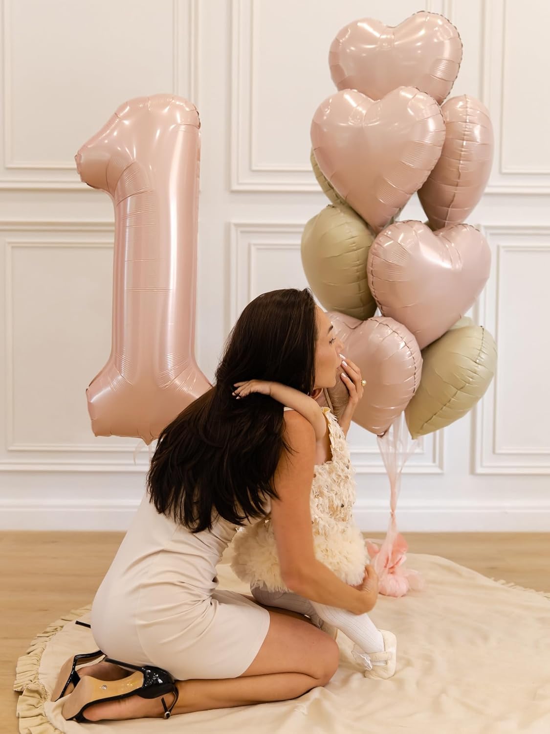 Baby Pink Heart Balloons,12Pcs Pink Heart Shaped Foil Balloons,18Inch Pastel Pink Helium Polyester Film Balloon for Baby Shower Birthday Anniversary Wedding Party Decorations