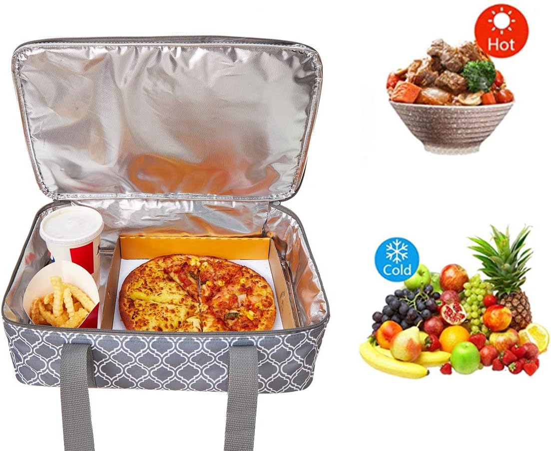 Insulated Casserole Carrier Fit 9"x13" Lasagna Baking Dish Pan for Hot or Cold Food Transport,Portable Reusable Lunch Warmer Tote Bag for Gathering,Camping/Office,Cookouts,Potluck Parties-Laurel Green