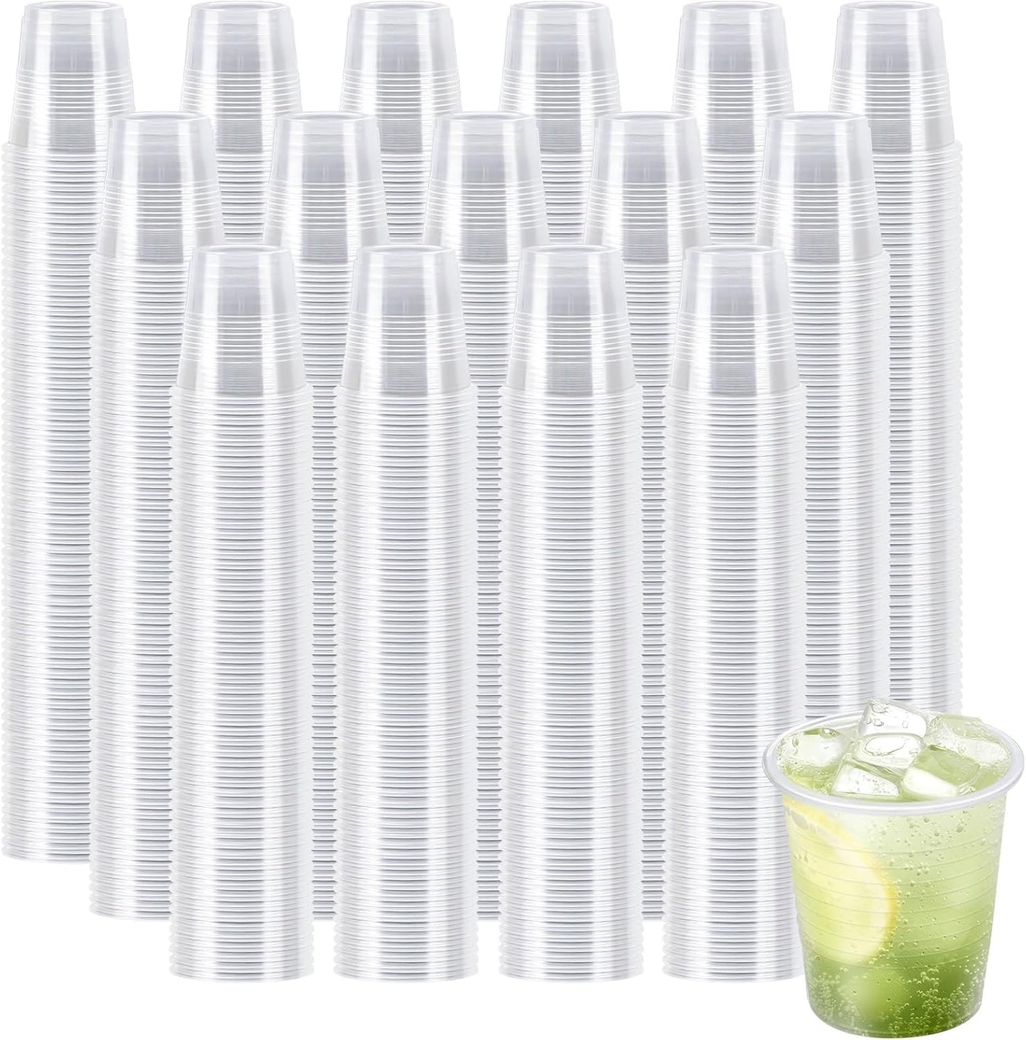1500 Pack 3 oz Plastic Cups, Clear Disposable Plastic Cups Bulk, Small Mouthwash Cup, Cold Drinking Cup for Travel, Bathroom, Travel, Picnic