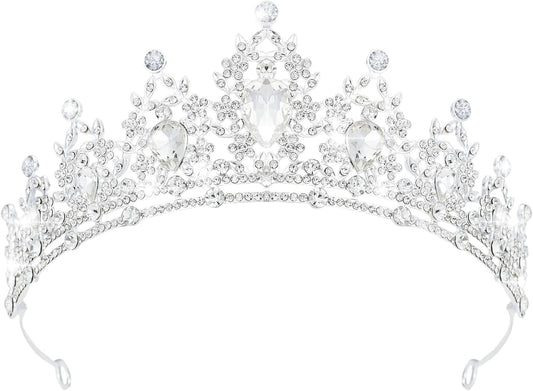 Crystal Tiaras & Crowns for Women, Bride Royal Queen Headband Princess Headpieces for Birthday Cake Crown & Prom Pageant Party