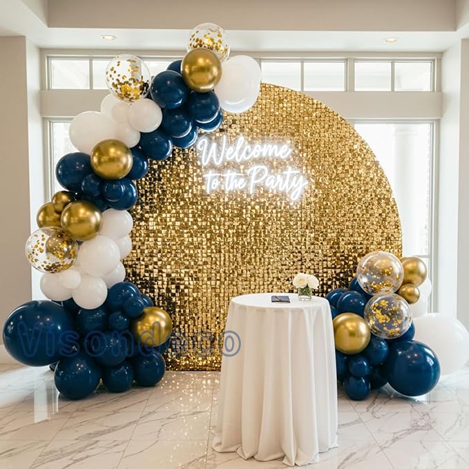 Navy Blue Balloon Garland Kit - 102pcs Blue and White Balloons with Gold and Star Foil Balloons - Party Decoration Arch for Graduation 2026 Birthday Baby Shower