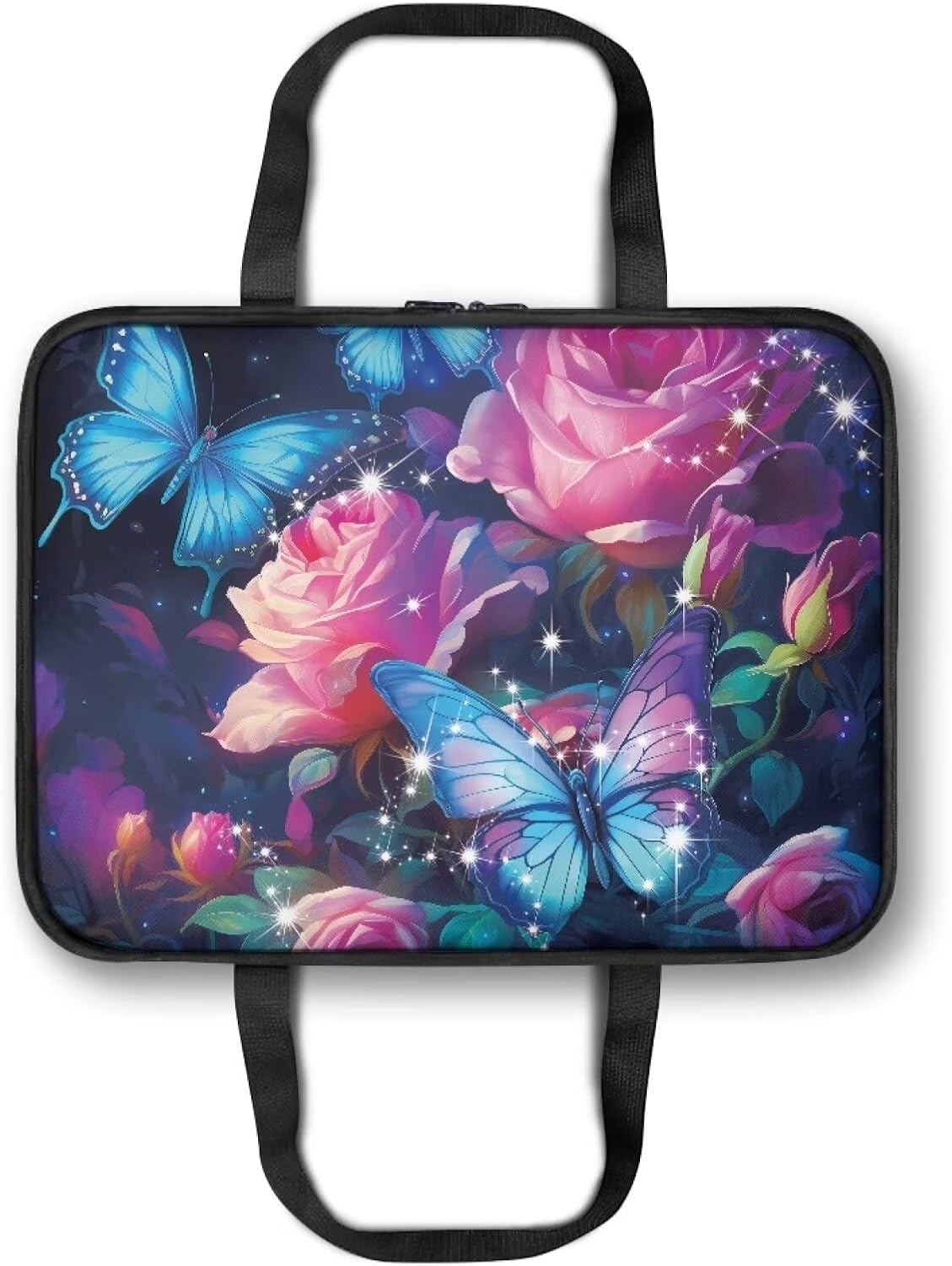 Rose Butterfly Insulated Casserole Carrier Thermal Bags Casserole Carriers for Hot or Cold Food with Heat Resistant Lining Zip Food Carriers Travel Potluck Parties Picnic Cookouts Beach