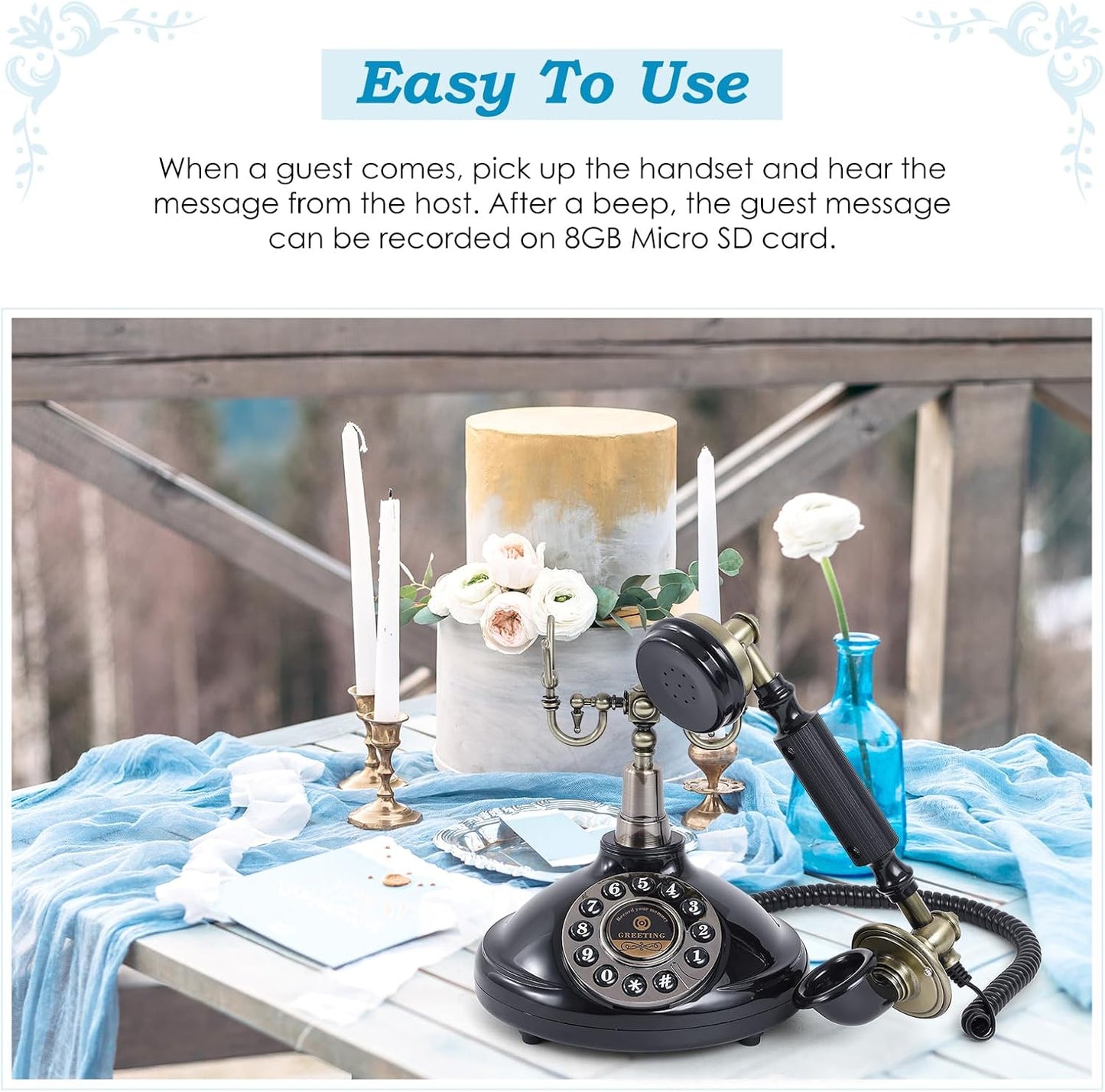 Audio Guest Book Wedding Phone (Black)