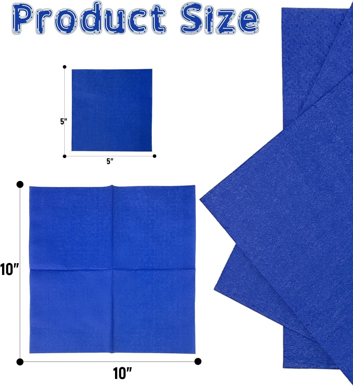 Klein Blue Cocktail Napkins 5 * 5inch disposable Beverage Napkin paper for Cocktail, Wedding, Dinner，Birthday Party Dessert Wine Paper Napkins（ 120 Count）