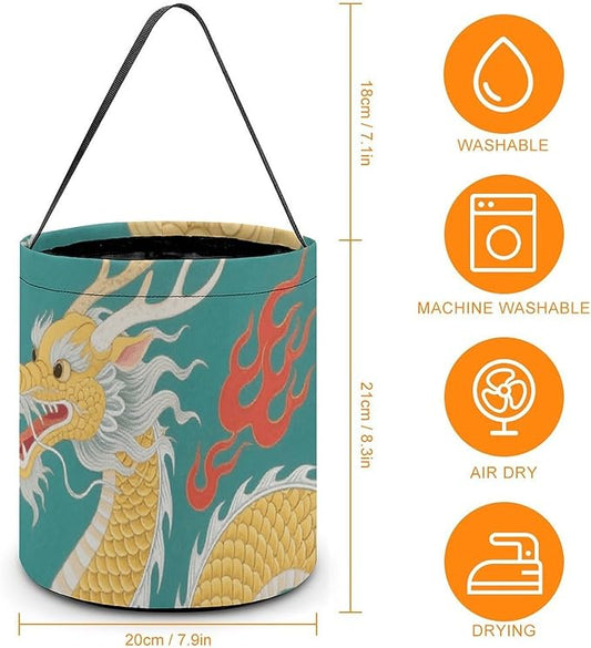 Halloween Candy Bucket - Dragon Trick Or Treat Candy Bag, Gift Bag for Party Favor Supplies