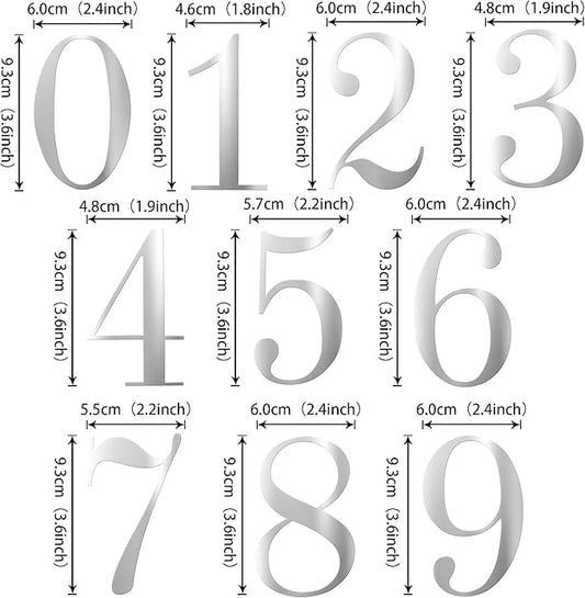 Rsstarxi 10 Pack 0-9 Numbers Cake Topper Mirrored Acrylic Numbers DIY Cake Pick for Baby Shower Wedding Birthday Anniversary Party Cake Decorations Supplies Silver