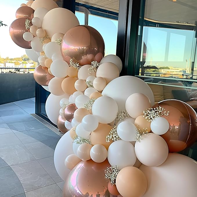 110pcs Blush Balloons 12inch Nude Latex Party Balloons for Graduation, Wedding, Birthday, Bridal Shower, Baby Shower, Boho Theme Party, Anniversary Party Decorations