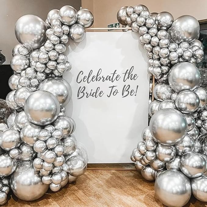 Metallic Silver Balloons 12 inch, Chrome Silver Latex Balloons 50pcs Party Balloons for Graduation Wedding Baby Shower Disco Birthday Party Decorations