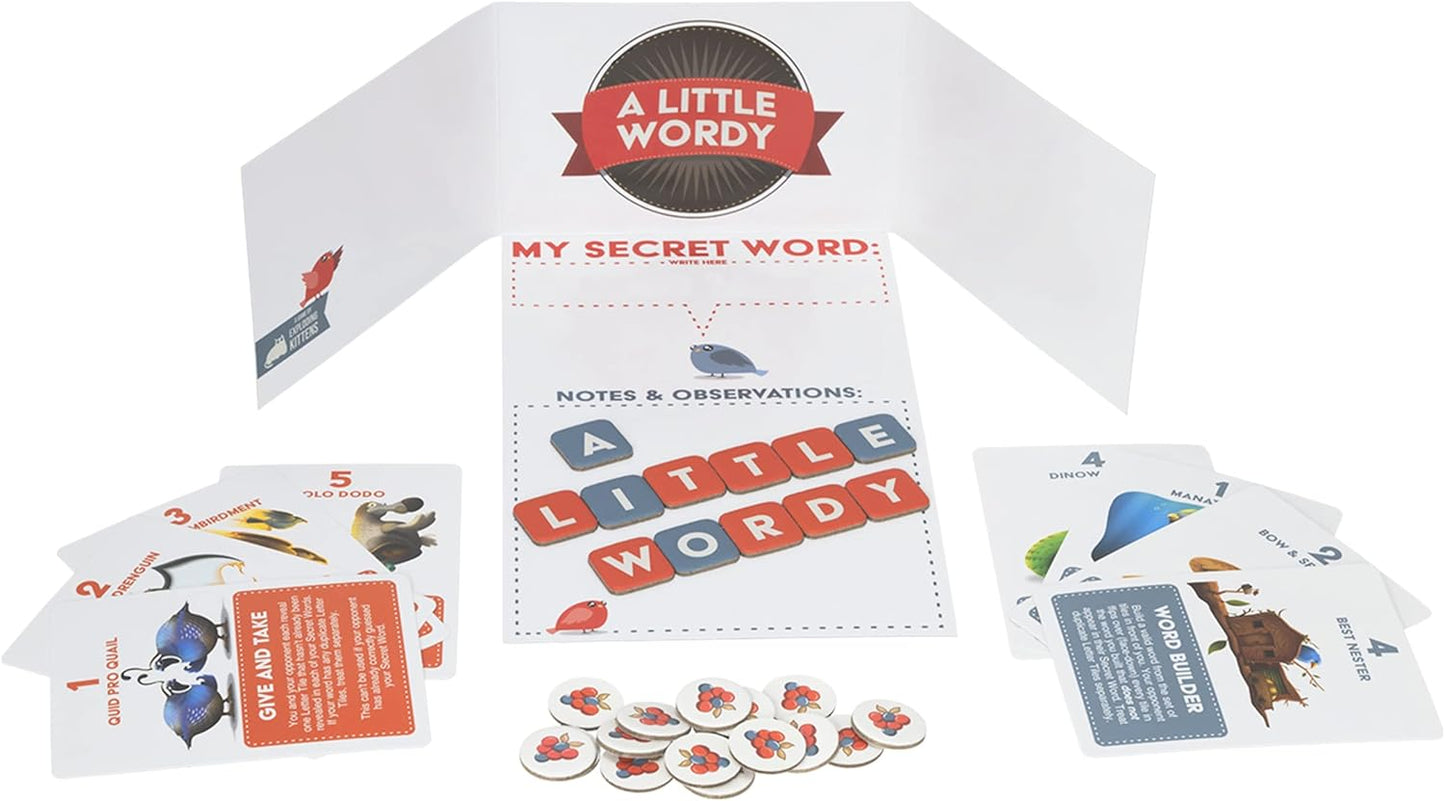 Exploding Kittens A Little Wordy 2 Players - Ages 10+ - 15 Minutes to Play - Letter Tile Word Game - Couples Game, Date Night Game, Adult and Teen Board Game