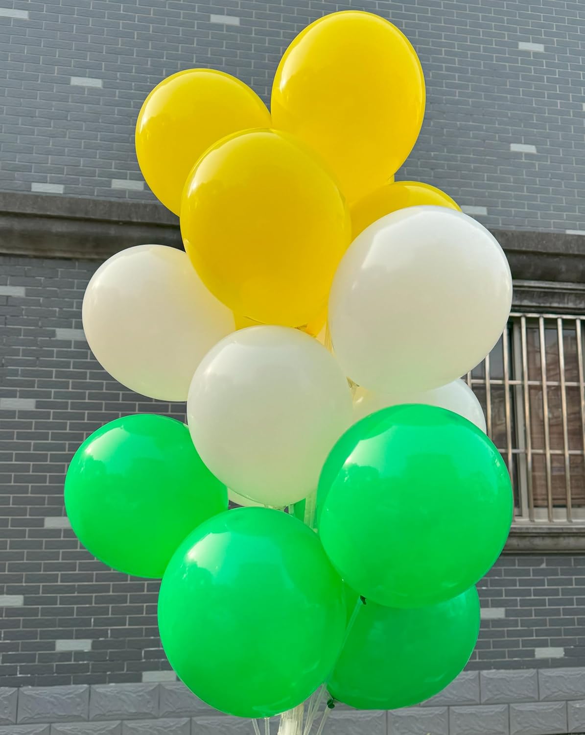 60 Pcs 12 Inch Latex Balloons Green/White/Yellow | Spring & Summer Decor | St. Patrick's Day, Graduation, Kids Birthday, Wedding, Baby Shower Party Balloons