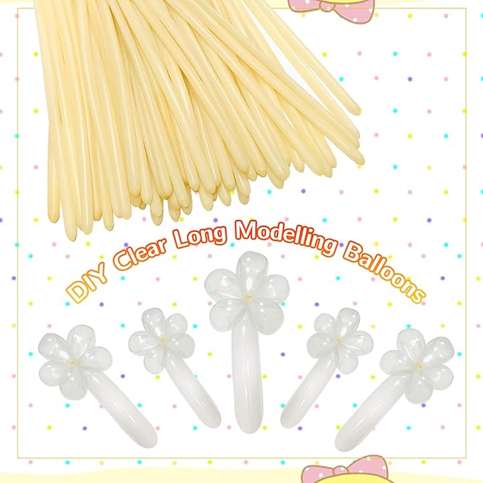 260 Balloons Clear Long Balloons 100 Pack Twisting Animal Balloon Thickening Latex Transparent Modeling Long Magic Balloons for Animal Model Weddings Birthdays Festival Party Decorations