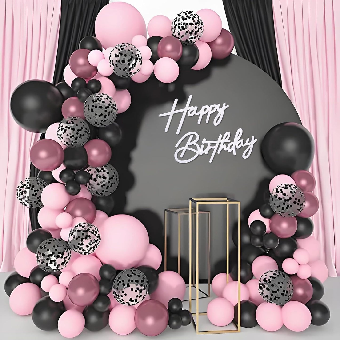 Happy Birthday Sign for Backdrop - Felt Happy Birthday Letters Sign for Girls, Boys & Adults' Birthday Party Balloon Arch Backdrop Decorations (White)