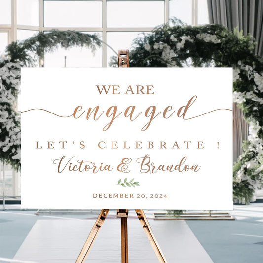 We Are Engaged Minimalist Welcome Sign, Modern Engagement Sign Printable, Engagement Party Welcome Sign, Engagement Sign With Stand, Engagement Party Decorations, Full Size, Version 18