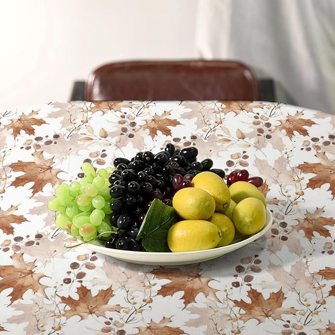 Thanksgiving Maple Leaves Tablecloth, Watercolor Autumn Harvest Fall Watercolor Blue Yellow Leaves Table Cover for Party Picnic Dinner Decor 60x90 Inch Rectangle