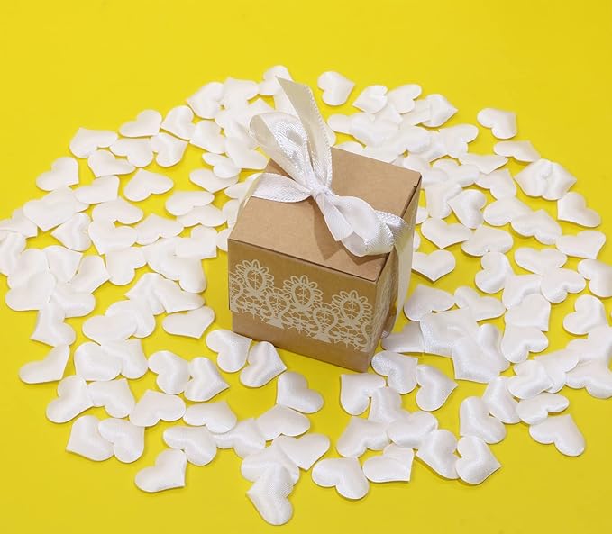 ONLYKXY 200Pcs Sponge Confetti Flower Decor Heart Shape Petals Table Wedding Decoration Glitter Confetti for Wedding Party Valentine's Day Scatter Ponge Petal(White)