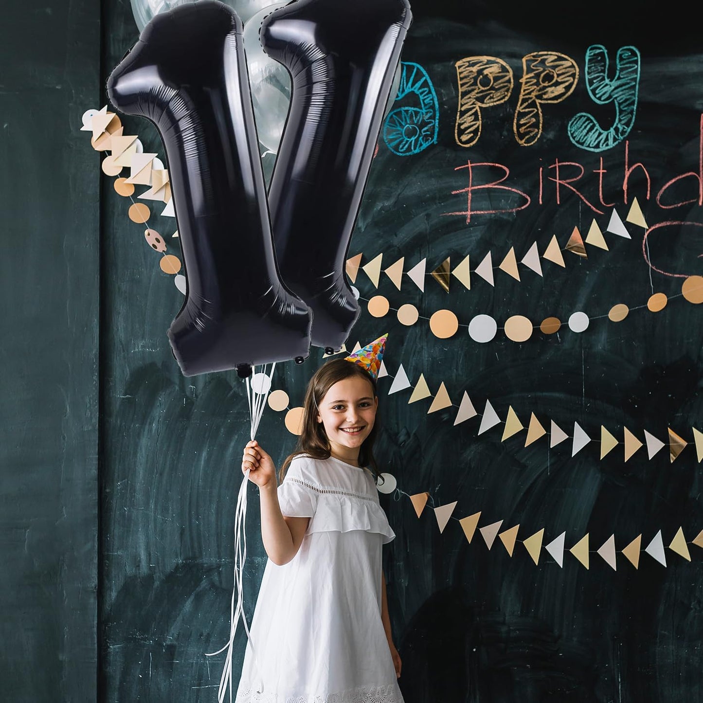 Smlpuame 40 inch Number Balloon 0-9 Black Large Number 11 Balloons,Digital Balloons for Birthday Party Celebration Decorations Supplies, Helium Foil Number Balloons for Wedding Anniversary