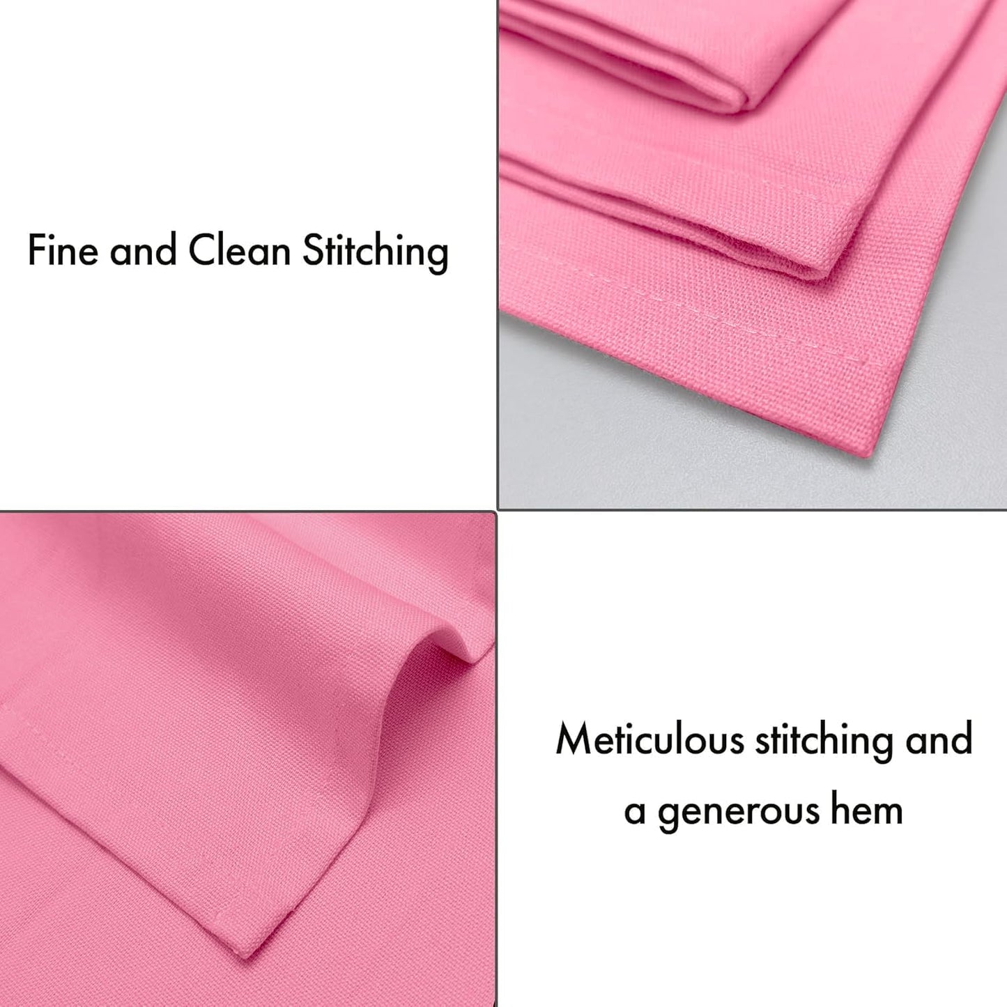 Ruvanti Premium Cloth Napkins Set of 6, 18x18 Inches, 100% Cotton, Washable, Soft & Absorbent, Perfect for Wedding, Christmas, ‎Thanksgiving Dinners - Pink