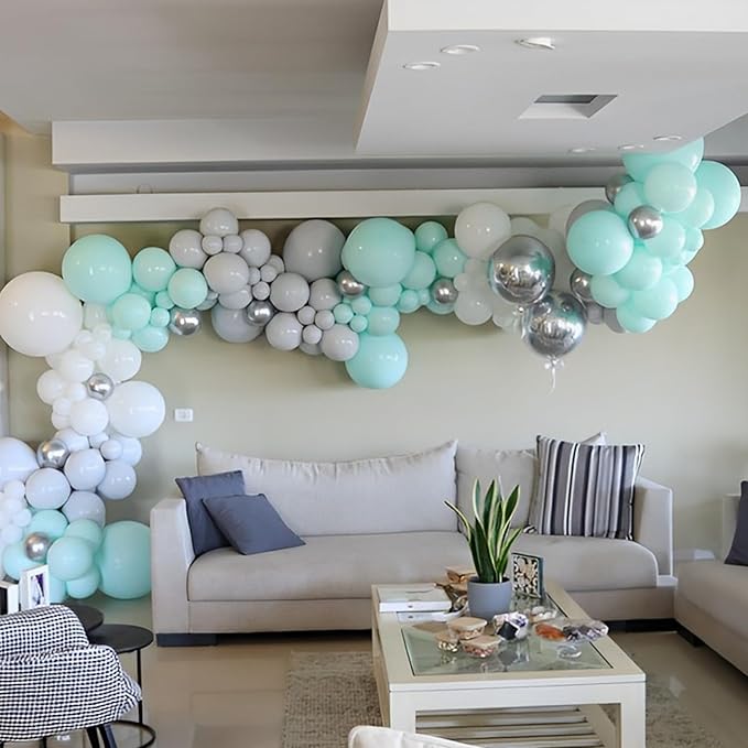 110pcs Mint Green Balloons 12inch Pastel Green Latex Party Balloons for Baby Shower,Graduation, Wedding, Birthday, New Year, Anniversary Party Decorations