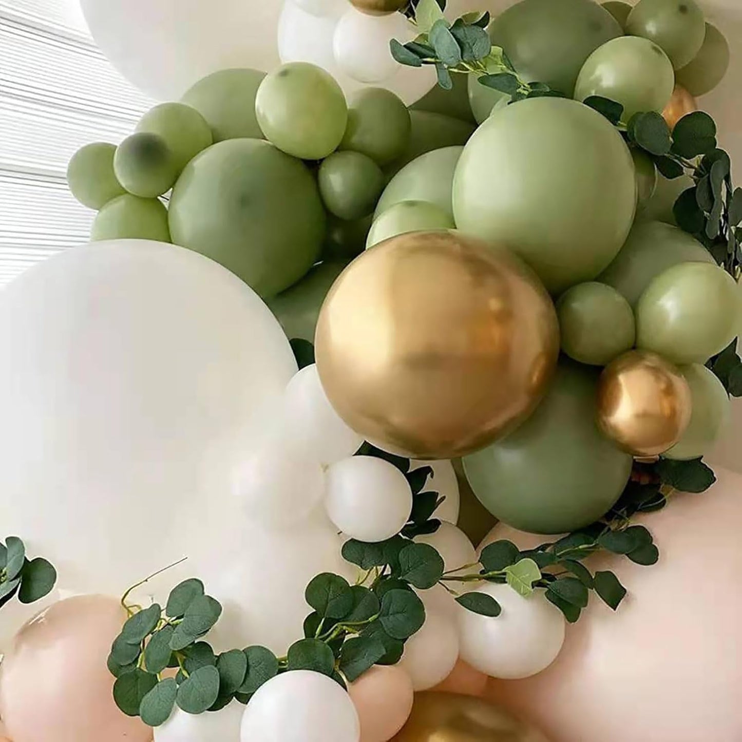 KALOR 10 Inch Retro Avocado Green Balloons, 100 Pcs Latex Helium Balloons for Kid's Birthday Party Baby Shower Wedding Graduation Graduation Party Decorations