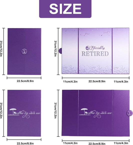Purple Retirement Party Decorations Large retirement Card for Signing Giant Guest Book Alternative Happy Retirement Card for Woman/Men
