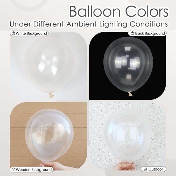 Clear Balloons 12 inch, Transparent Latex Balloons 50pcs Party Balloon for Baby Shower Wedding Bridal Shower Birthday Party Decorations