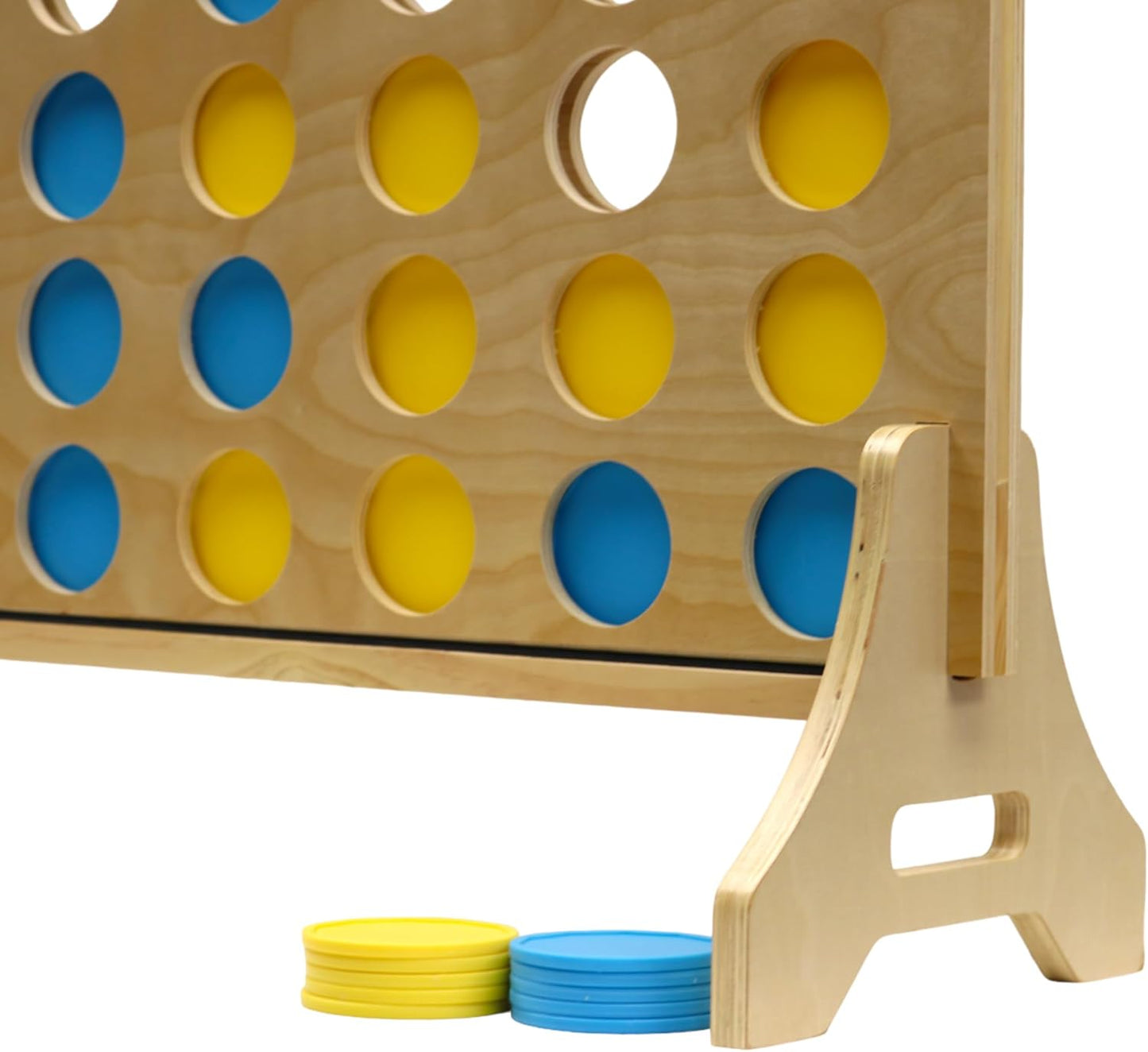 Tailgating Pros Premium Giant Four in a Row with Carrying Case - Jumbo Oversized Outdoor Yard Game - Connect Multiple Pucks in a Row to Win - Many Puck Colors Available!