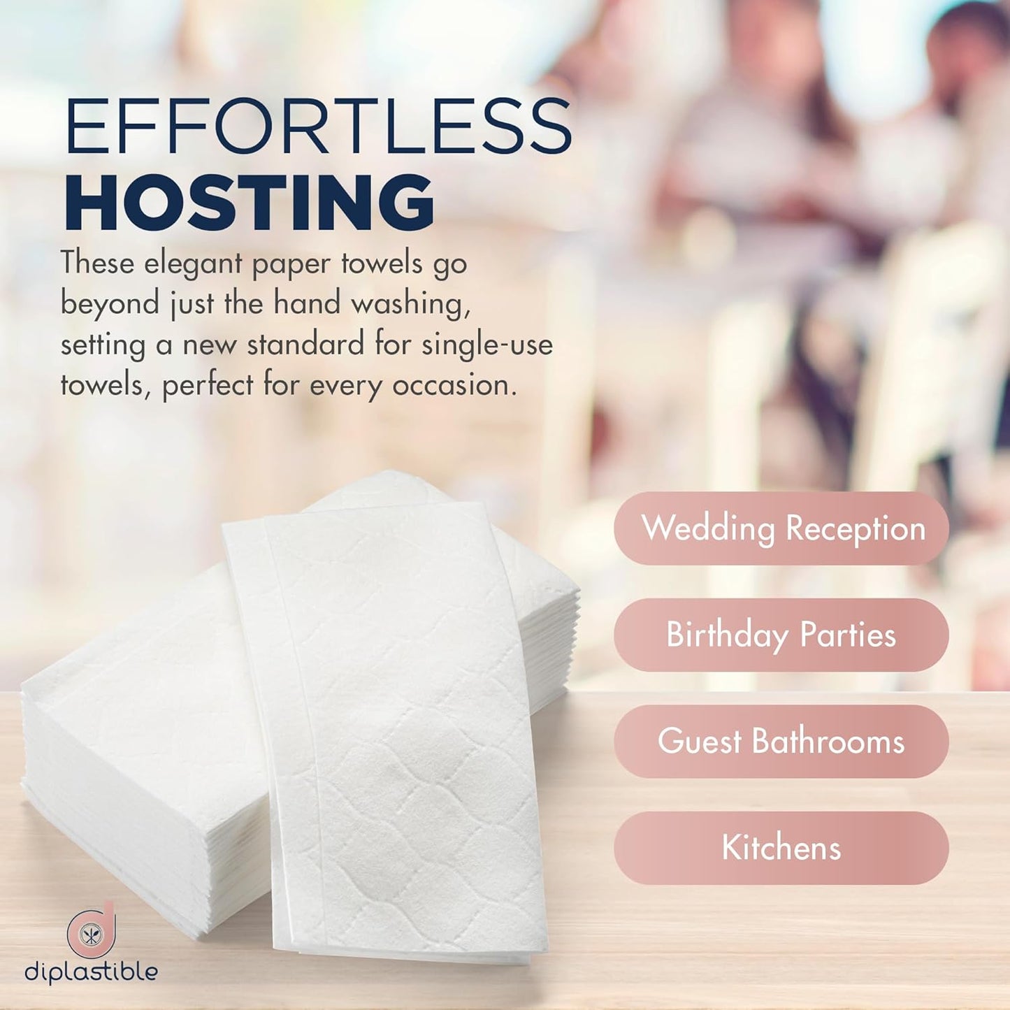 Disposable Guest Towels 500 Pack - White Napkins for Guest Bathroom, Heavy Duty Disposable Hand Towels, Ultra Absorbent Linen Feel Paper Napkins for Bathroom, Parties and Events