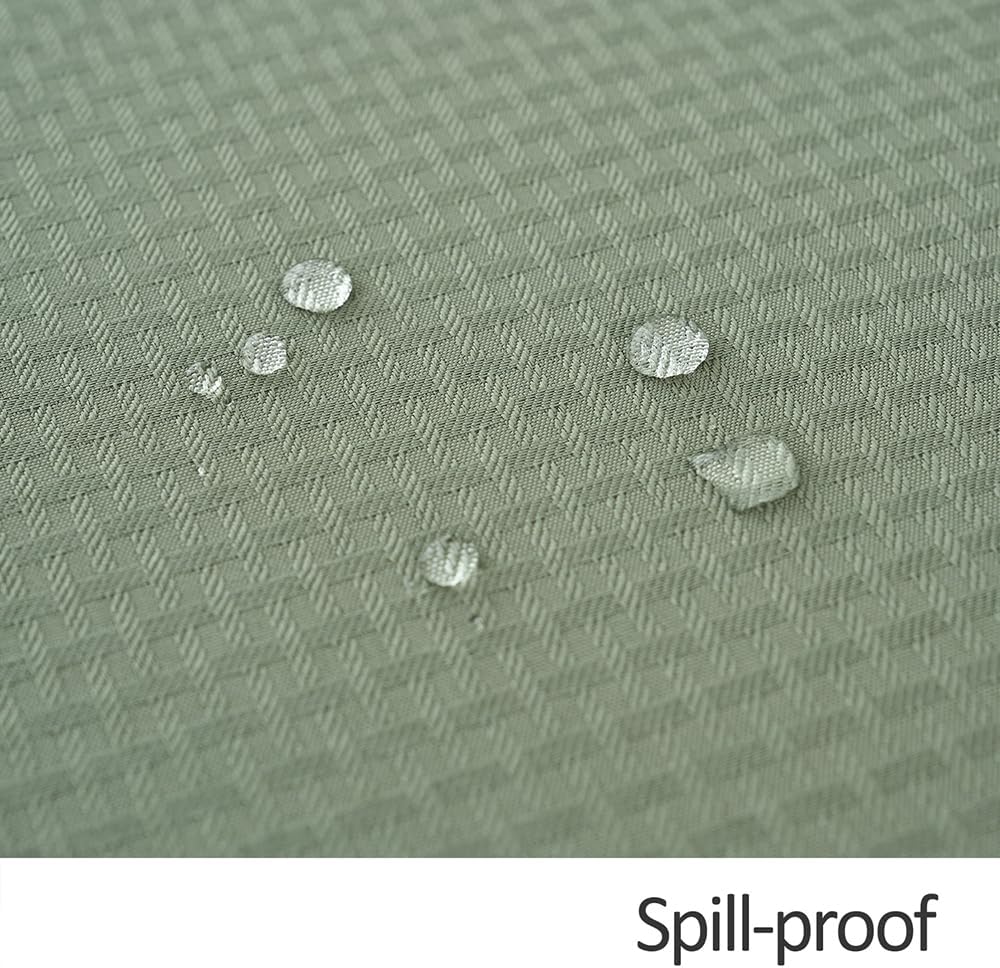 maxmill Square Jacquard Tablecloth Waterproof Spillproof Wrinkle Resistant Soft Weaved Design Table Cloth for Dinner and Party Washable Fabric Cover, Indoor Outdoor Use, 60 x 60 Inch, Sage Green
