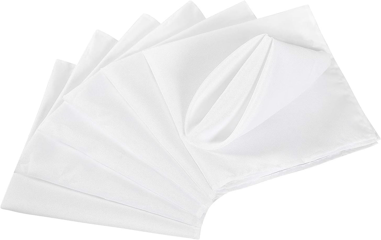 Cloth Napkins 17x17 inch Washable Polyester Dinner Napkins Soft Table Napkins for Wedding Party Dining Banquet(White,50PCS)