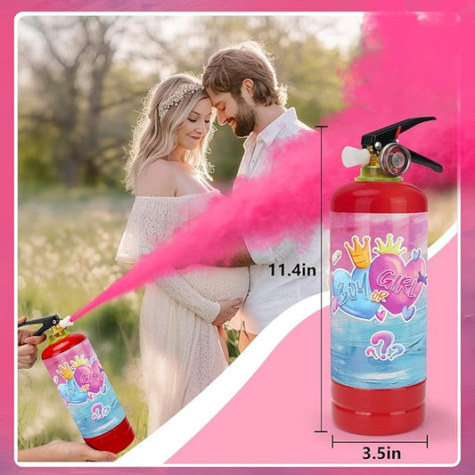 Gender Reveal Fire Extinguisher, 2 Pack Gender Reveal Ideas Gender Reveal Party Decorations Baby Girl Boy Reveal Party Ideas Gender Reveal Decor (Pink, Extra Large)