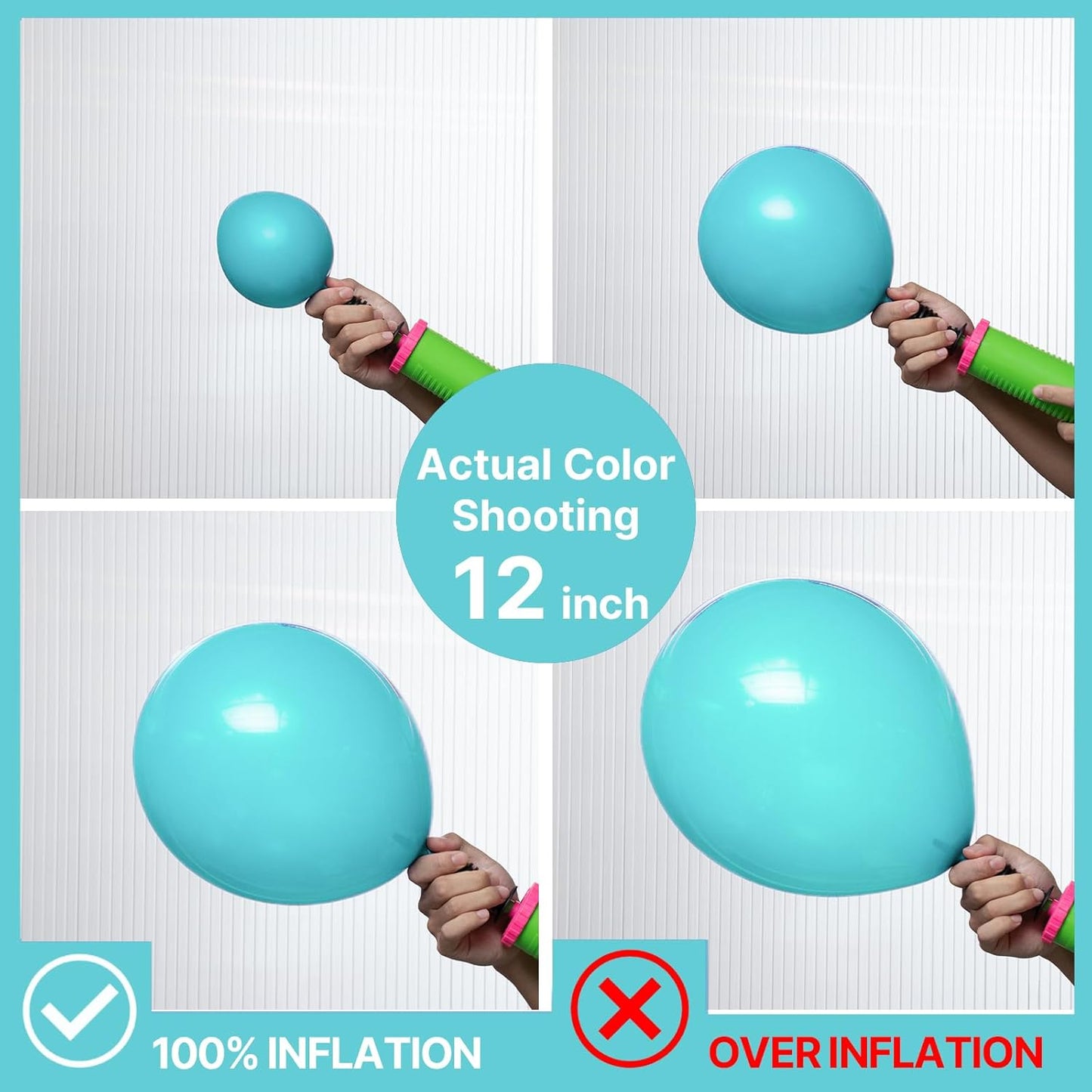 PartyWoo Teal Balloons 100 pcs 12 Inch Turquoise Aqua Blue Teal Balloons for Graduation Wedding Baby Shower Bridal Shower Gender Reveal Anniversary Birthday Party Decorations Teal-Y69