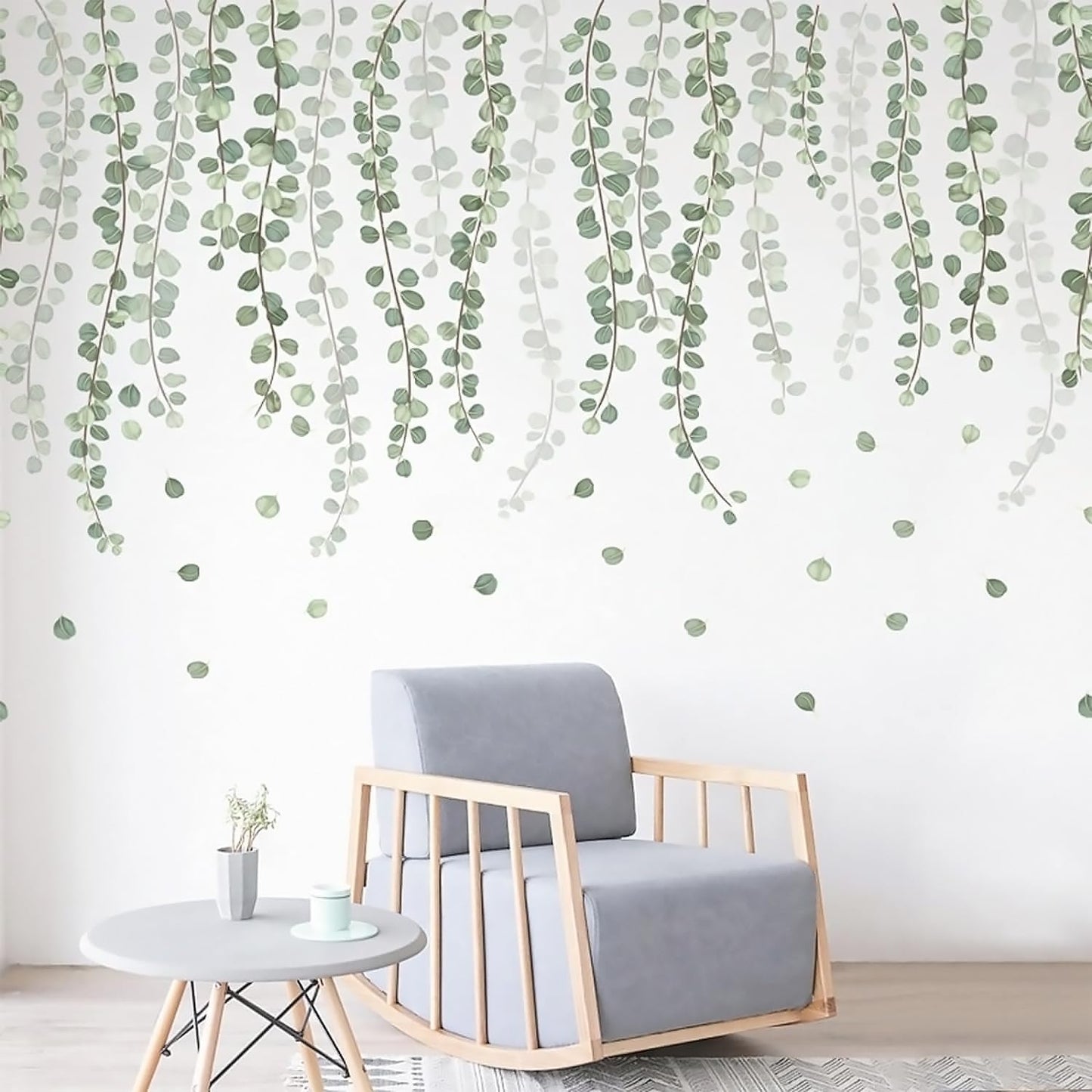 2 Set Peel and Stick Wall Stickers - Flower Murals, Tree Decals & Boho Wall Stickers for Living Room & Bedroom
