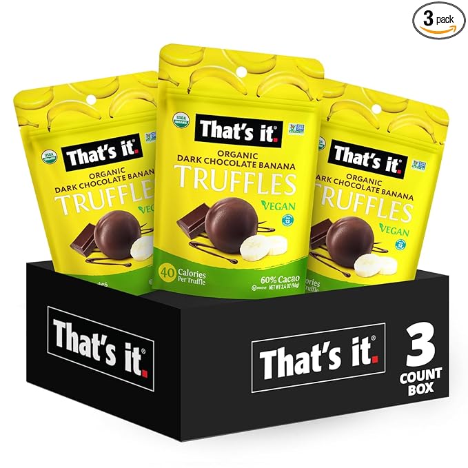 That's it Organic Dark Chocolate & Banana Truffles. 100% Plant-Based, Vegan, Gluten-Free, All Natural (3 Pack)