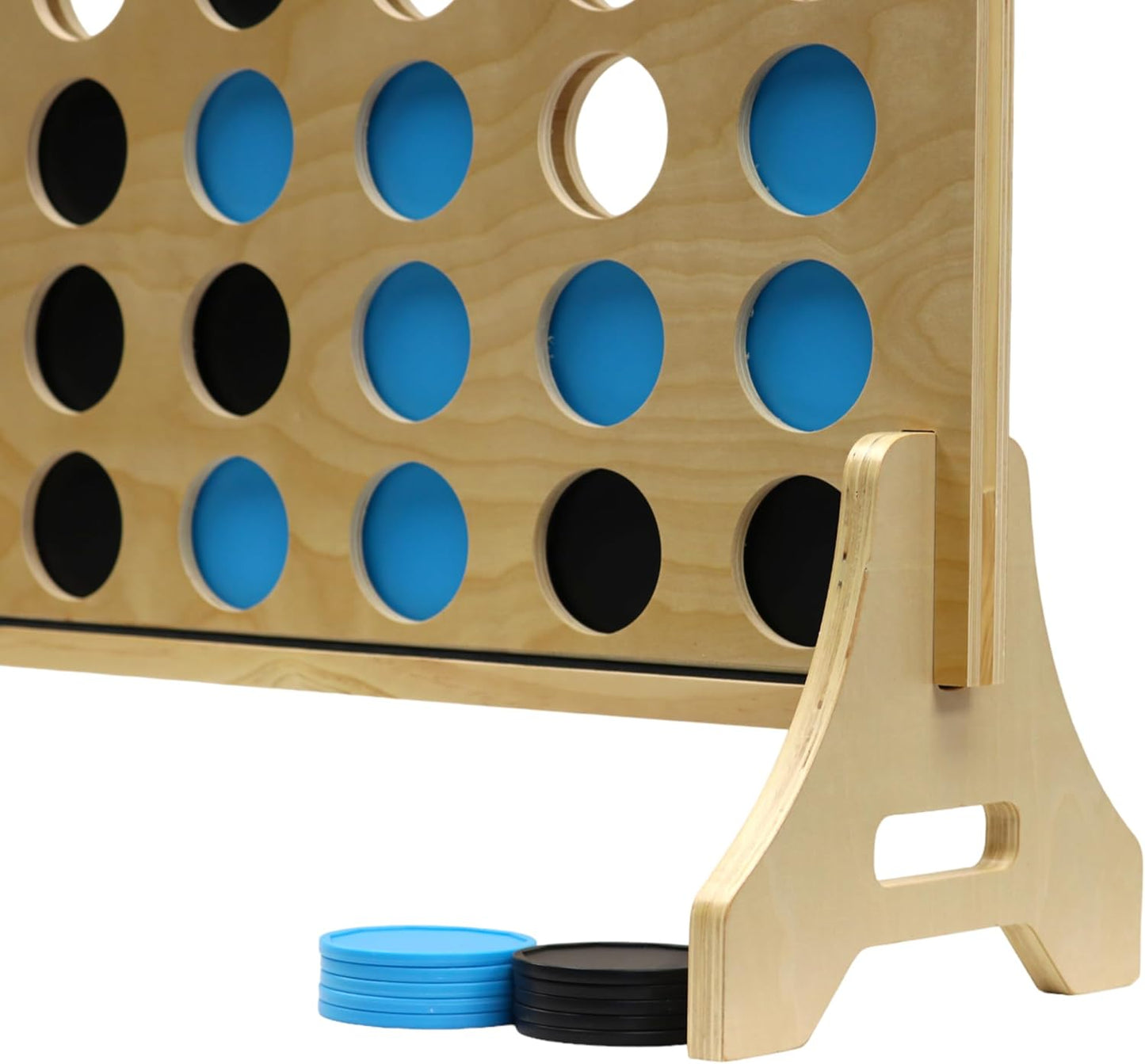 Tailgating Pros Premium Giant Four in a Row with Carrying Case - Jumbo Oversized Outdoor Yard Game - Connect Multiple Pucks in a Row to Win - Many Puck Colors Available!