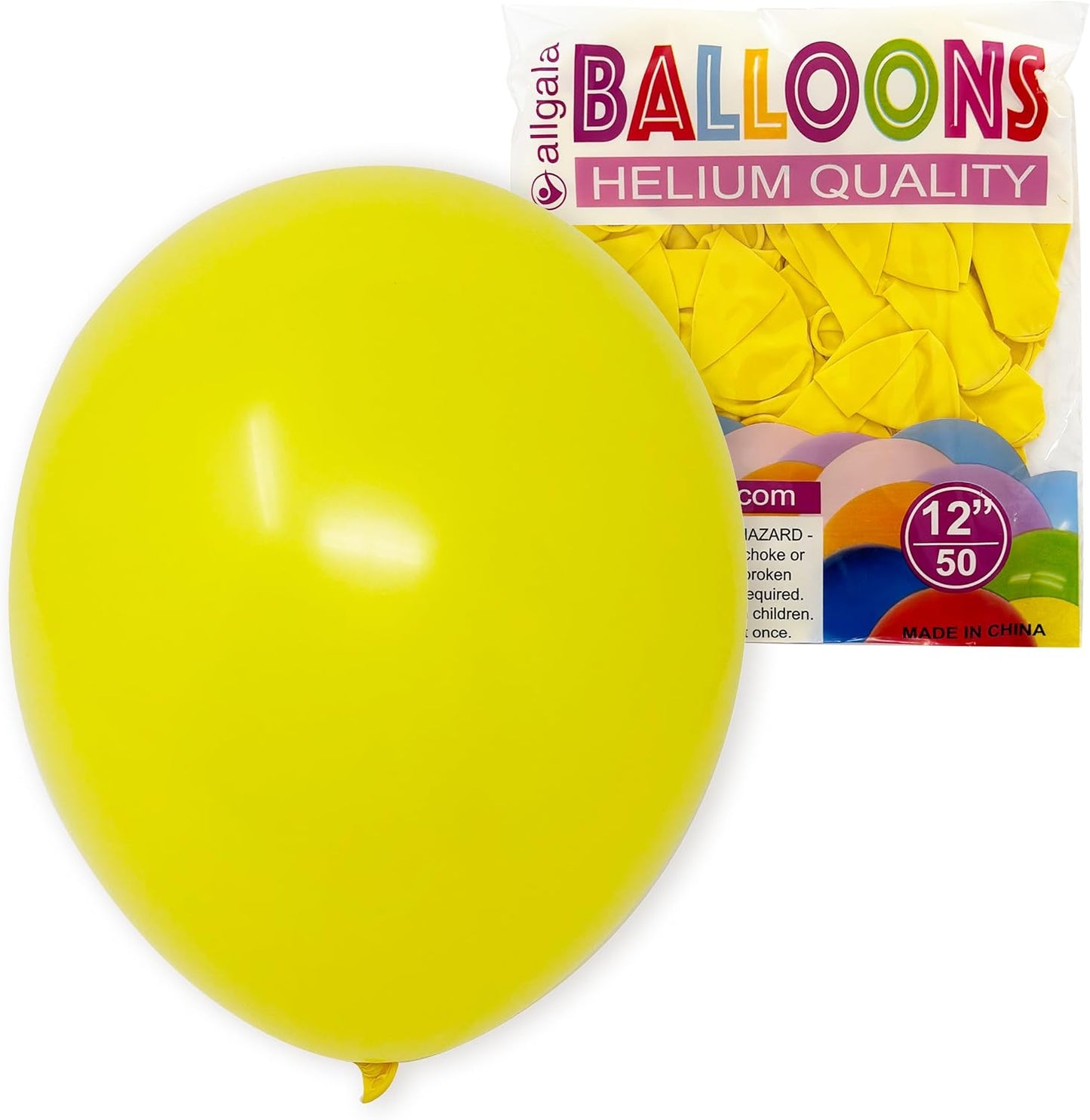 Allgala Yellow Balloons 50 Pack 12 Inch Helium Grade Latex Bulk Balloon Pack Ideal for Birthday, Wedding, Bridal Party Baby Shower Decorations