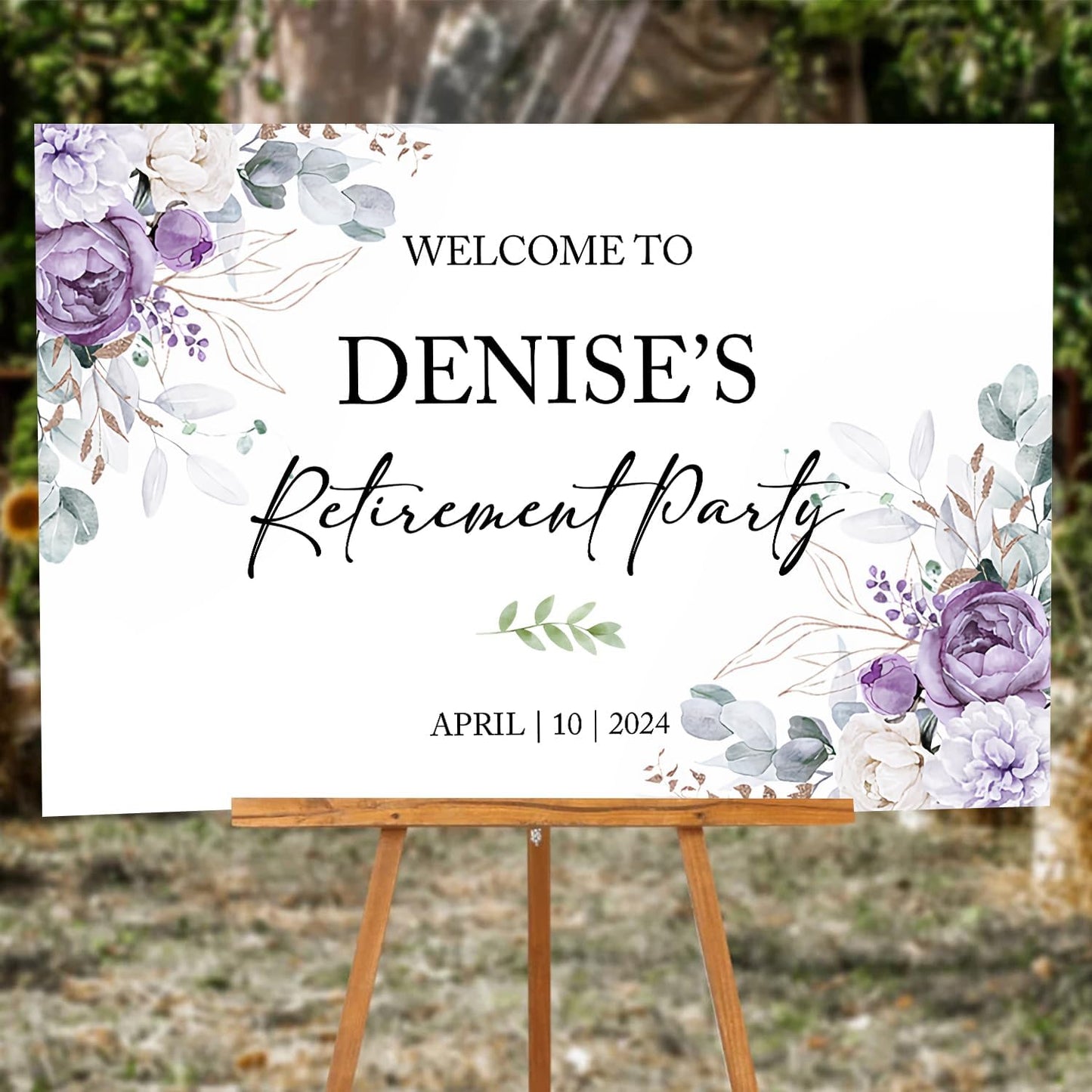 Retirement Party Sign, Retirement Welcome Sign, Retirement Celebration Party Welcome Sign, Retirement Decor, Purple Retirement Decor, Personalized Retirement Celebration Welcome Sign