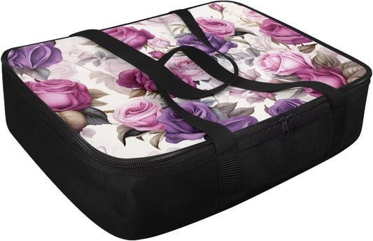 Purple Rose Insulated Casserole Thermal Bags for Hot or Cold Food with Heat Resistant Lining Zip Food Carrier Fits 11 x 15 or 9 x 13 Baking Dish