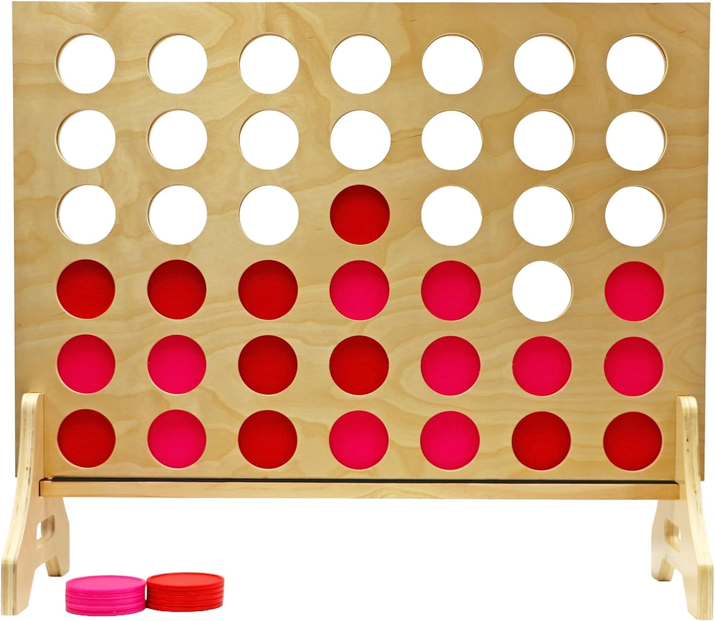 Tailgating Pros Premium Giant Four in a Row with Carrying Case - Jumbo Oversized Outdoor Yard Game - Connect Multiple Pucks in a Row to Win - Many Puck Colors Available!