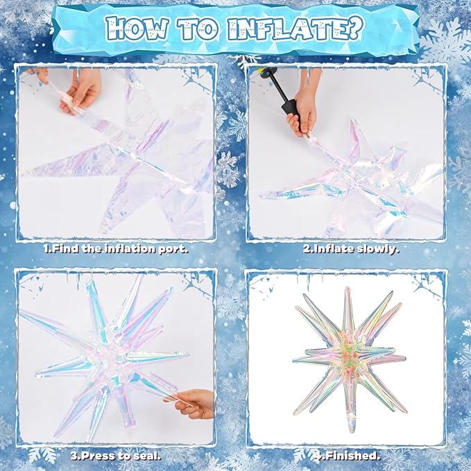 Purple Blue Balloon Garland 135pcs, Pearl Light Purple Blue White Silver Snowflake Balloon Arch with Foil Snow Iridescent Star Balloons for Winter Wonderland Baby Shower Birthday Christmas Party Decor