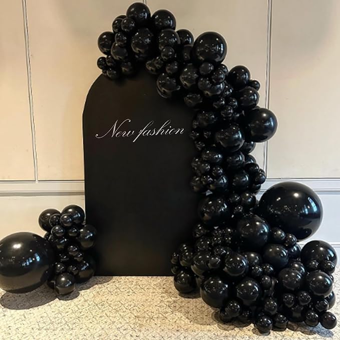 Black Balloons 12 inch, Black Latex Balloons 50pcs Party Balloons for Graduation Halloween Birthday Party Decorations