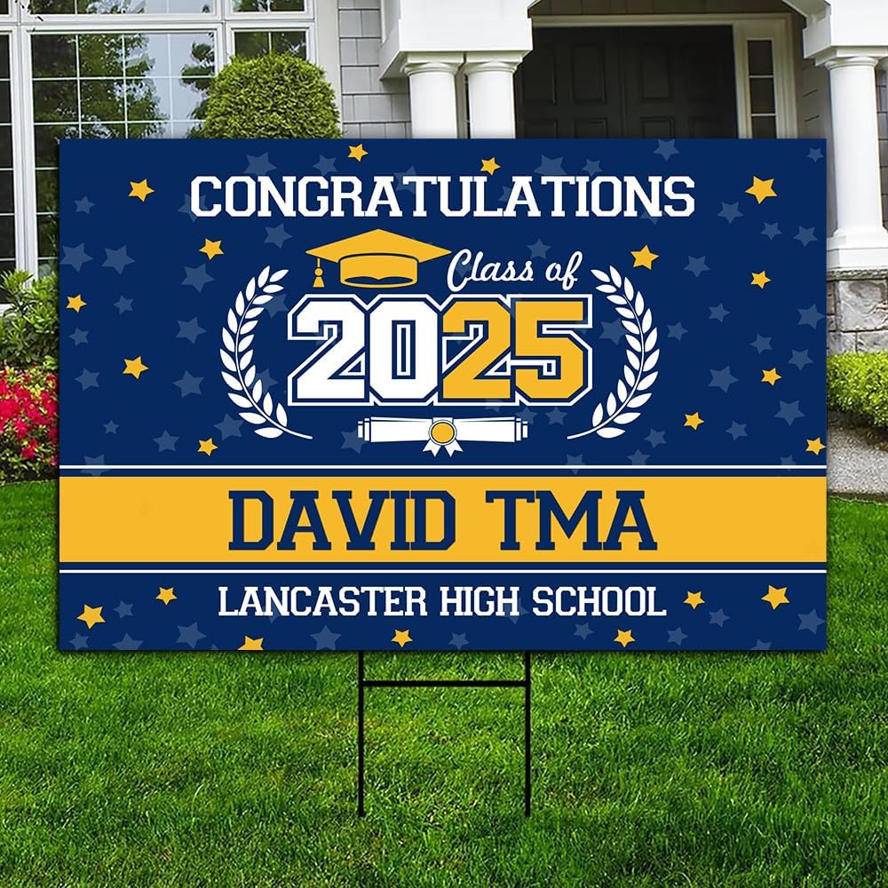 Personalized Graduation Yard Signs, Class of 2025 Sign, Graduation Senior Sign 2025, Graduate Yard Sign, Graduation Decorations Sign, High School Grad, College Graduation Sign #4