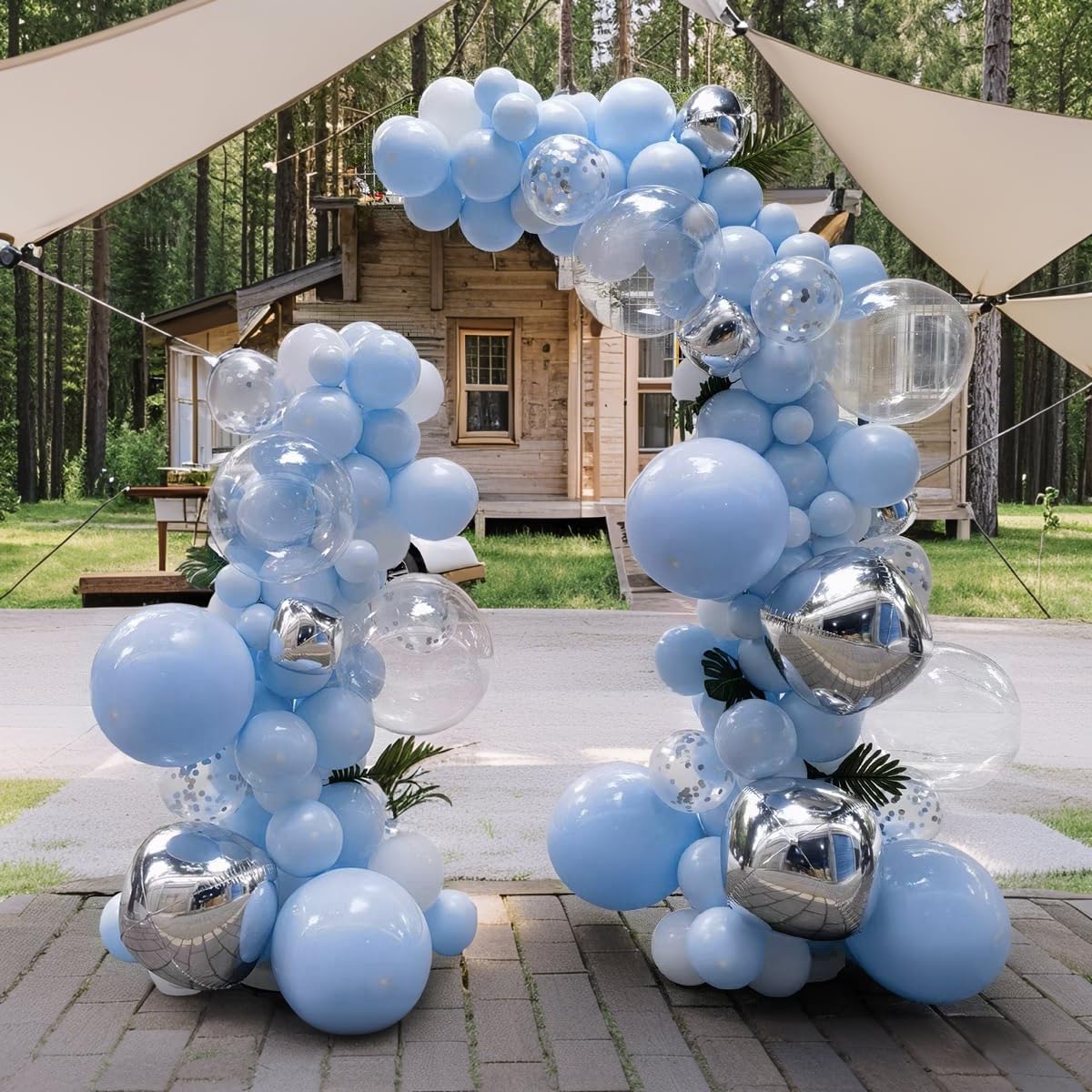 Pastel Blue Balloons 145pcs Different Sizes 18 12 10 5 Inches Baby Blue Light Blue Balloon Garland Arch for Birthday Baby Shower Wedding Anniversary Graduation Party Decorations