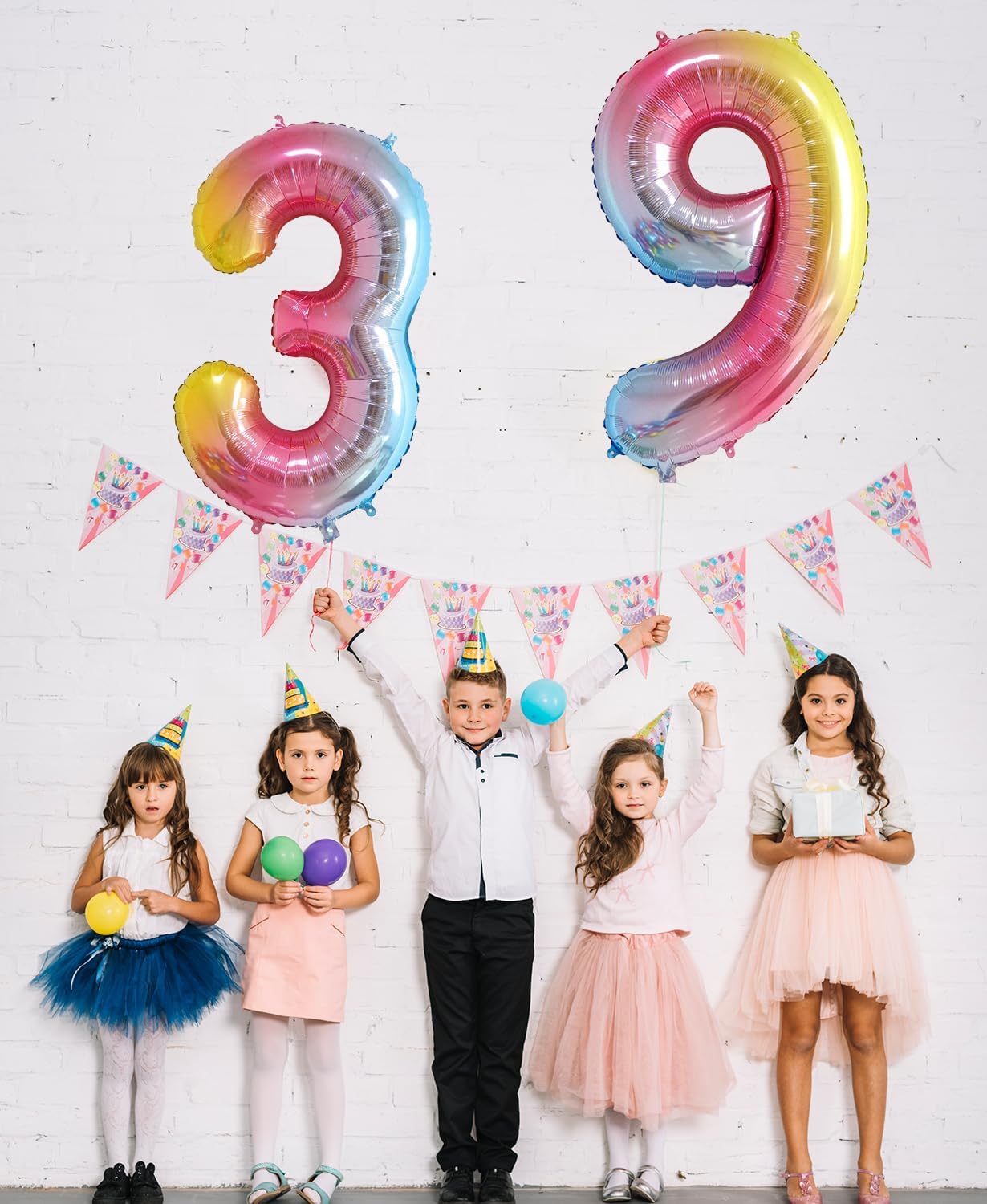 Smlpuame 40 Inch Number Balloons 0-9 Rainbow Gradient Large Number 8 Balloons, Digital Balloons for Birthday Party Celebration Decorations, Helium Foil Number Balloons for Wedding Anniversary