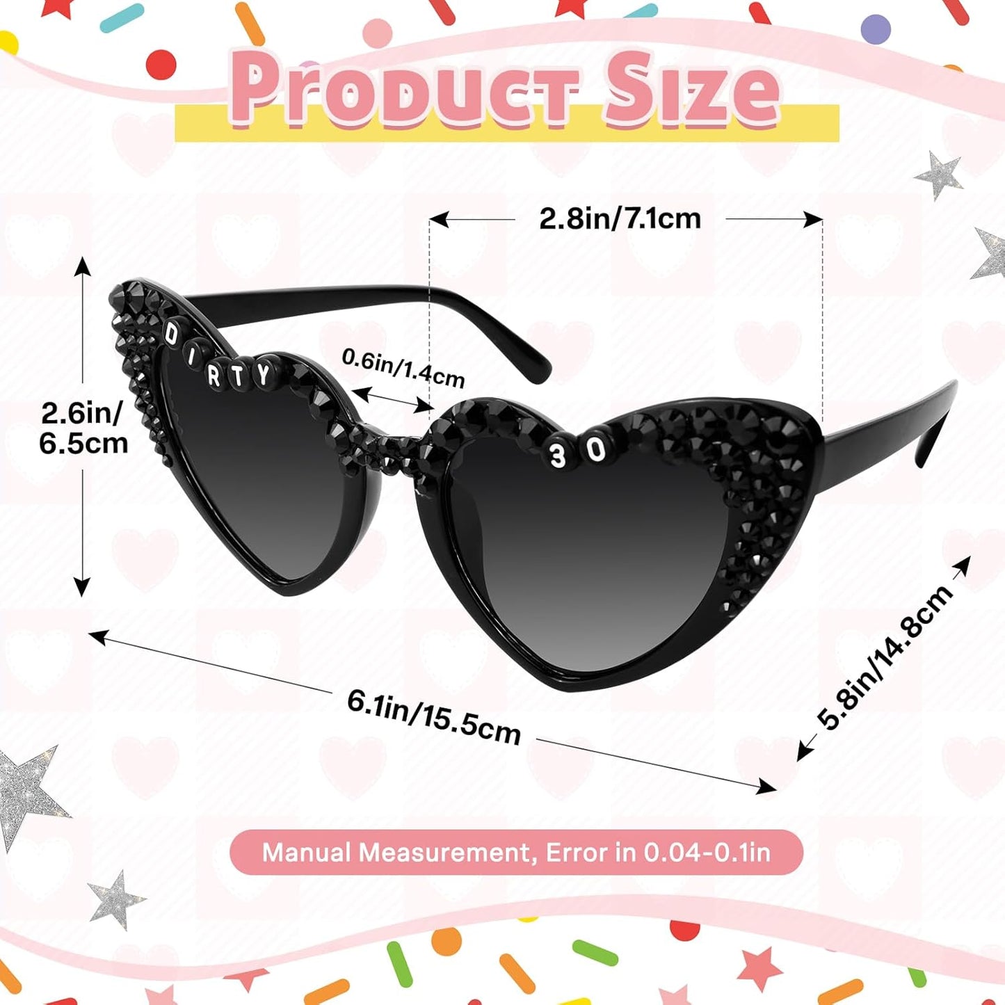 Dirty 30 Birthday Sunglasses with Crown, 30th Birthday Gifts Decorations for Women, Birthday Glasses Headband Tiara