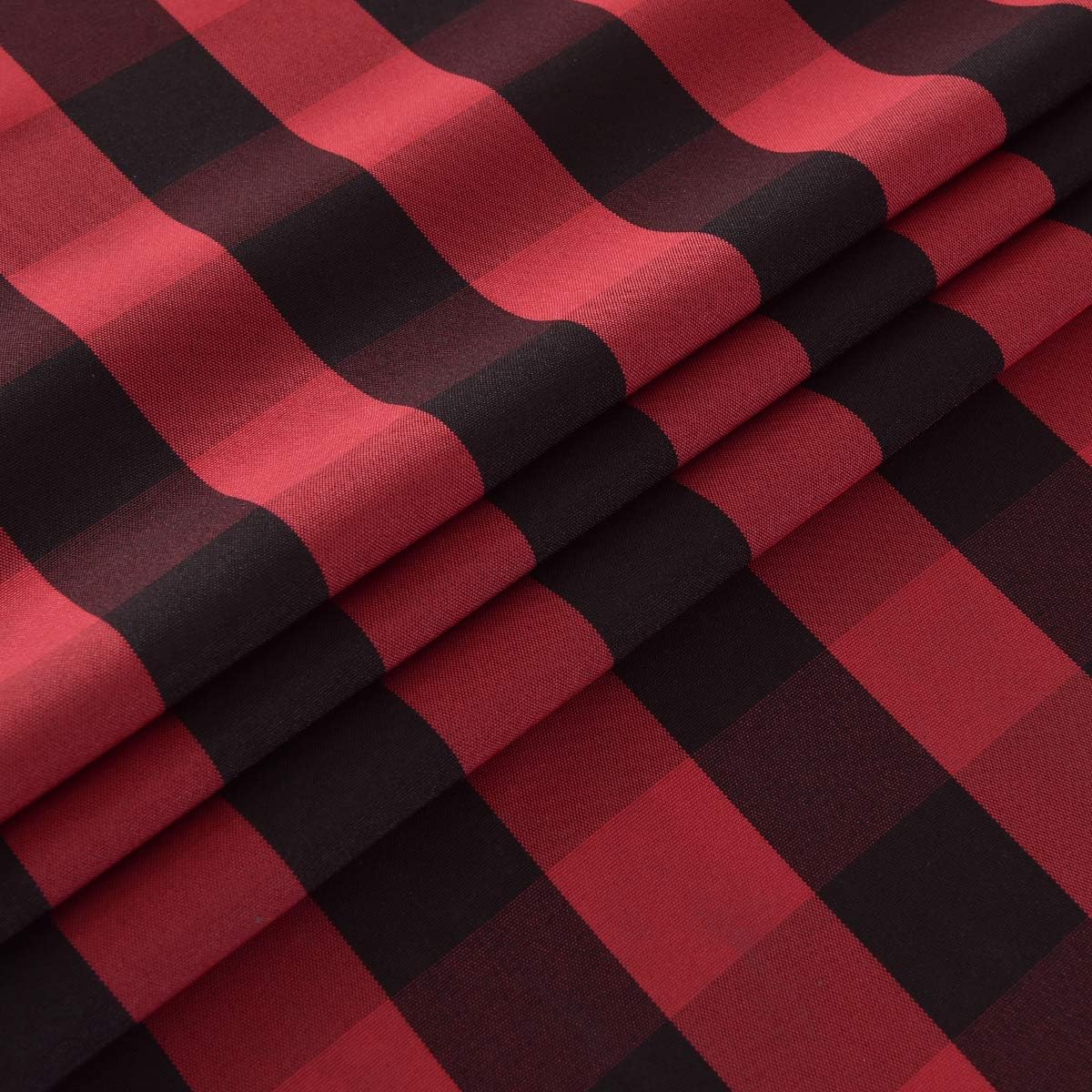 maxmill Square Checkered Tablecloth Water Resistance Antiwrinkle Spillproof Heavy Weight Gingham Table Cloth Buffalo Plaid for Buffet Banquet Parties Event Holiday Dinner 70 x 70 Inch Black and Red