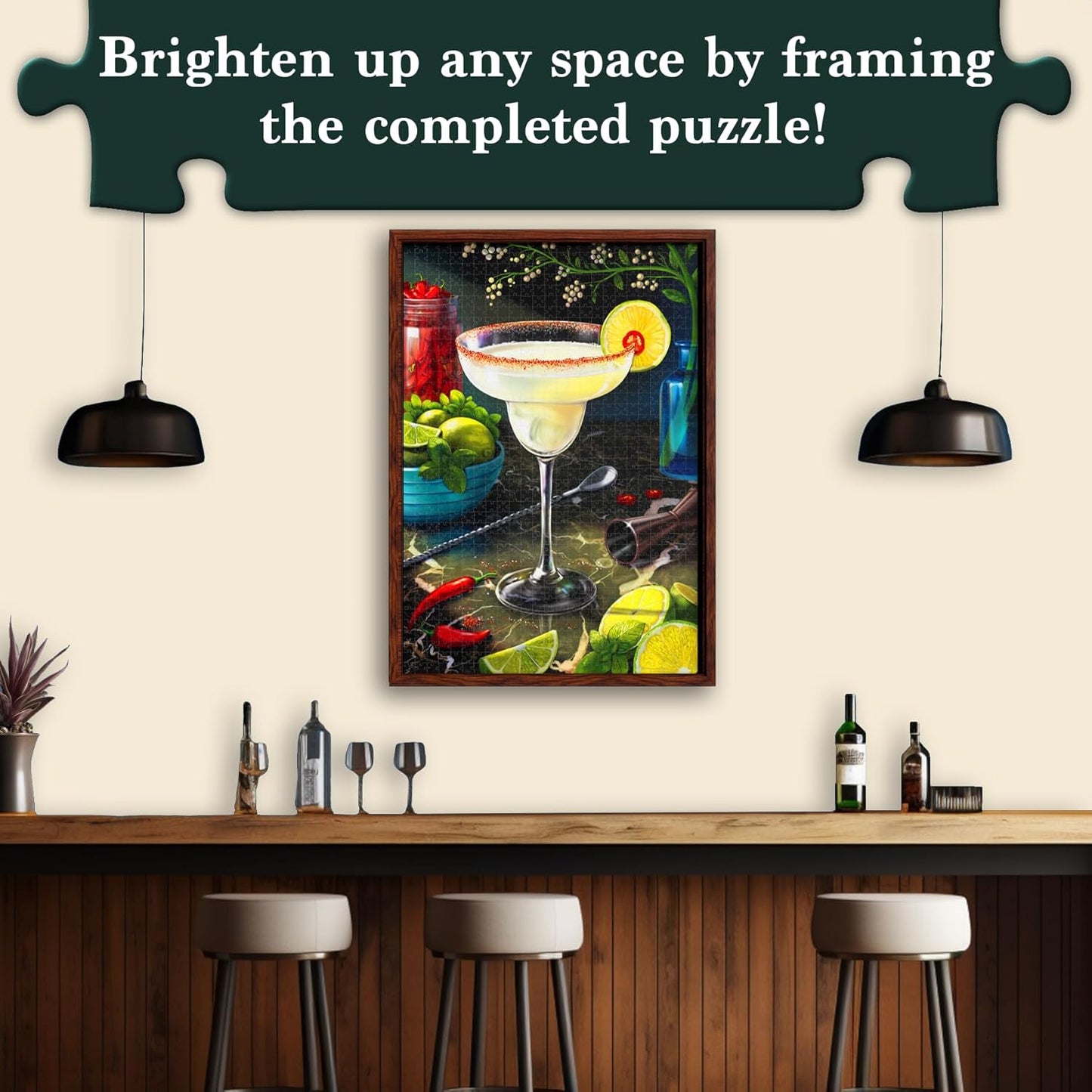 Jigsaw Puzzle 1000 Pieces - The Margarita, Brain-Boosting Fun for Adults, Families, Friends, Christmas, Game Nights, Gifts for Cocktail Lovers, Poster Included, Finished Size 27.5" x 19.5"