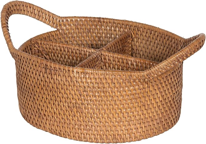 Kouboo 1020004 Laguna Utensil Caddy Utensil & Bottle Basket, Honey Brown